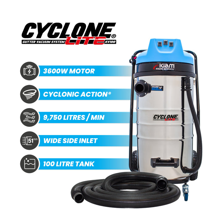 Cyclone Lite® KV100 Gutter Vacuum 3600W - Side Entry