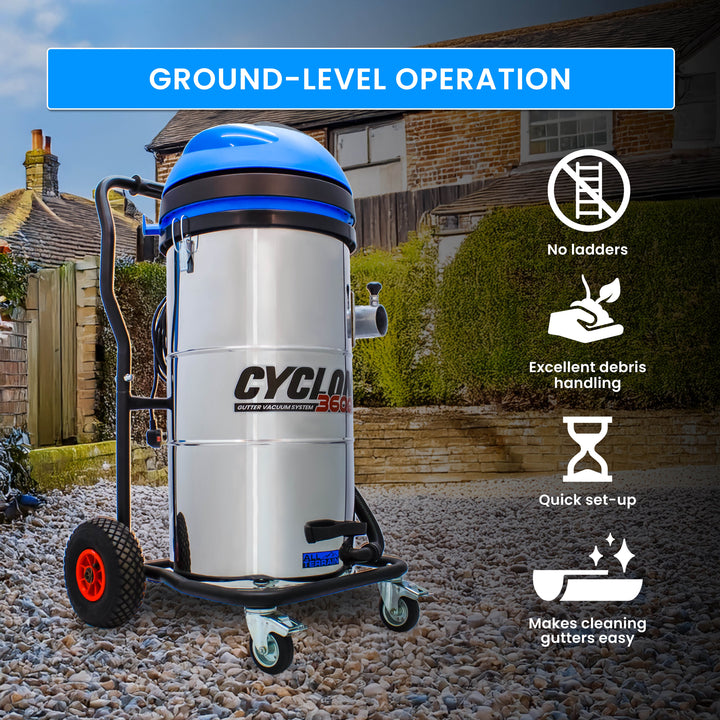Kiam CYCLONE® All Terrain Gutter Vacuum System 3600W 100L Stainless Steel
