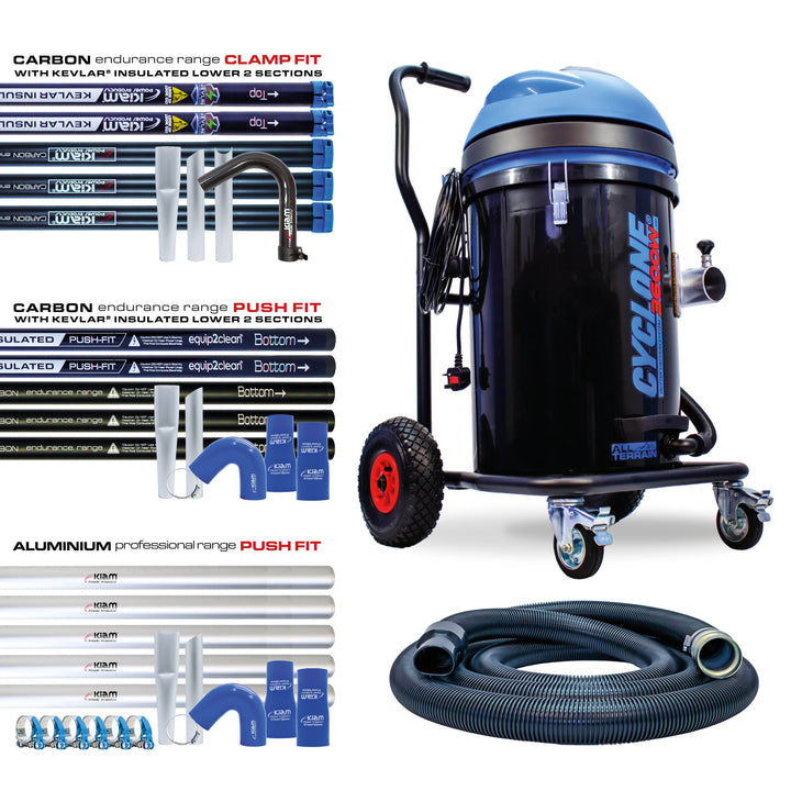 Kiam CYCLONE® All Terrain Gutter Vacuum System 3600W 76L Polypropylene (Black)