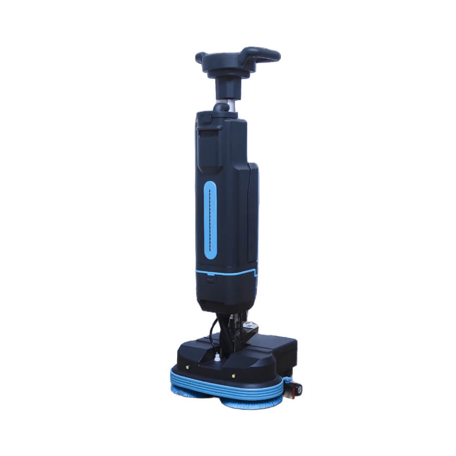 Front view of navy scrubber dryer floor mop by brand Blancus, model 17i