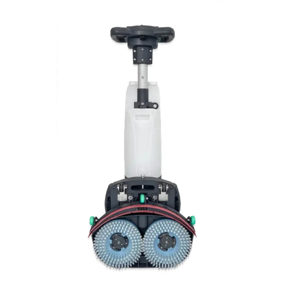 Under view of white and grey scrubber dryer mop by brand Blancus, model Blancus 45.