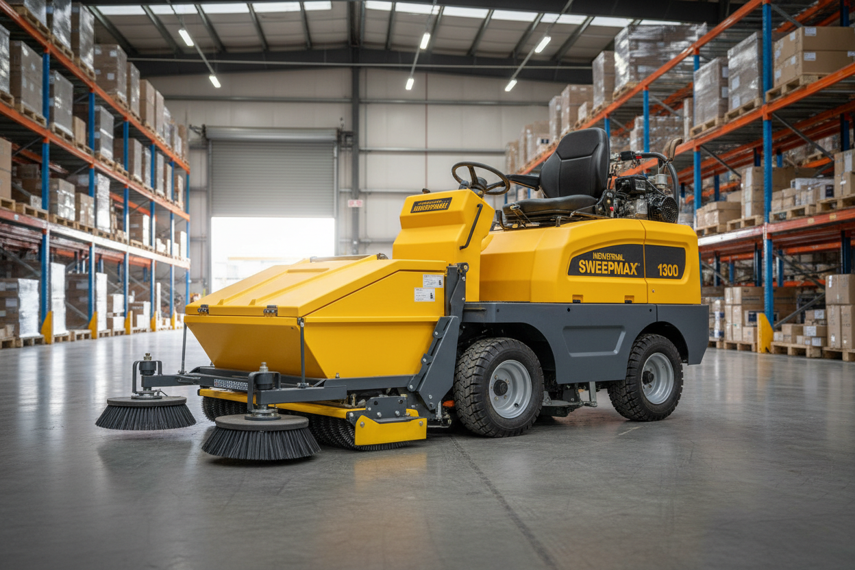 Heavy Industrial Ride-On Sweeper Petrol/LPG 1300mm