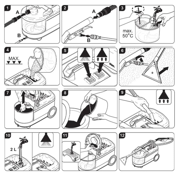 Manual for grey carpet cleaner and sofa cleaning machine by brand Star, model Combo 10/1.