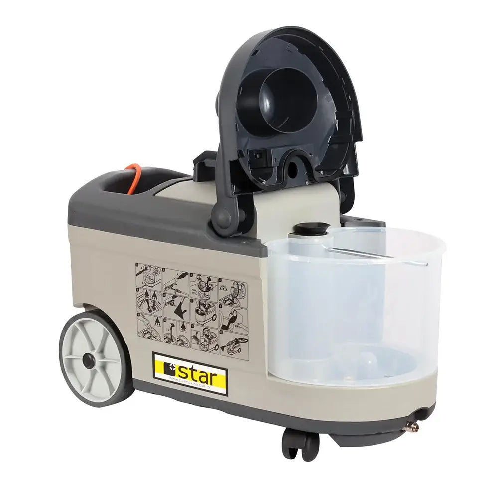 Open case of grey carpet cleaner and sofa cleaning machine by brand Star, model Combo 10/1.