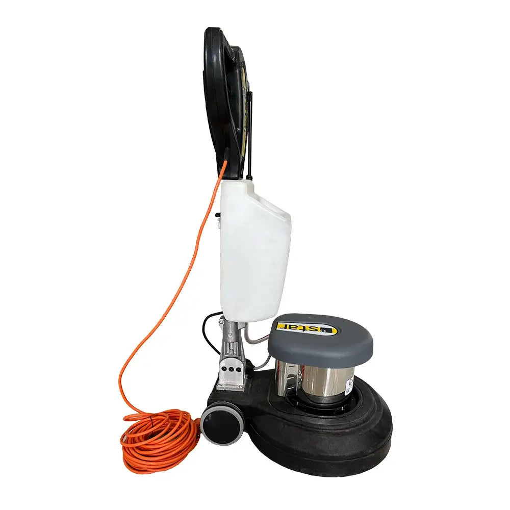 Right view of white and black floor buffer polishing machine by brand Star, model C45.