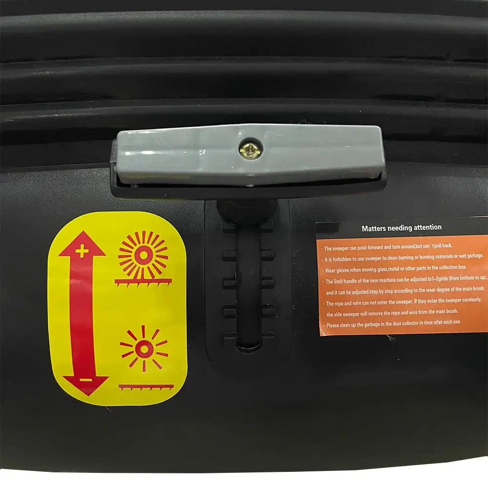 Disclaimer info for grey and black floor sweeper by brand Star, model 92-40.